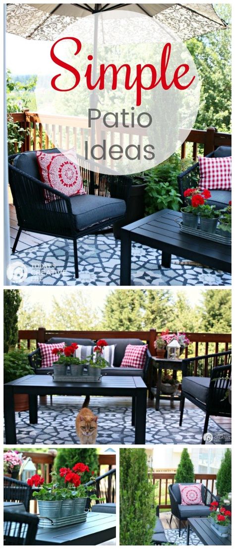 Deck On A Budget, Small Patio Ideas On A Budget, Diy Patio Ideas, Small Patio Decorating Ideas, Relaxing Patio, Outdoor Living Deck, Small Patio Decor, Back Deck Decorating, Small Deck Decorating Ideas