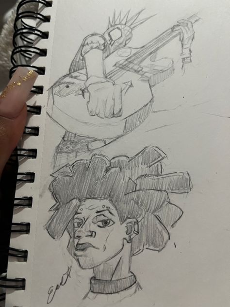 hobie so cool! Punk Drawing, Hobie Brown, Spider Punk, Spiderman Drawing, Art Eras, Spiderman Art Sketch, Sketchbook Cover, Sketchbook Art Journal, Art Diary