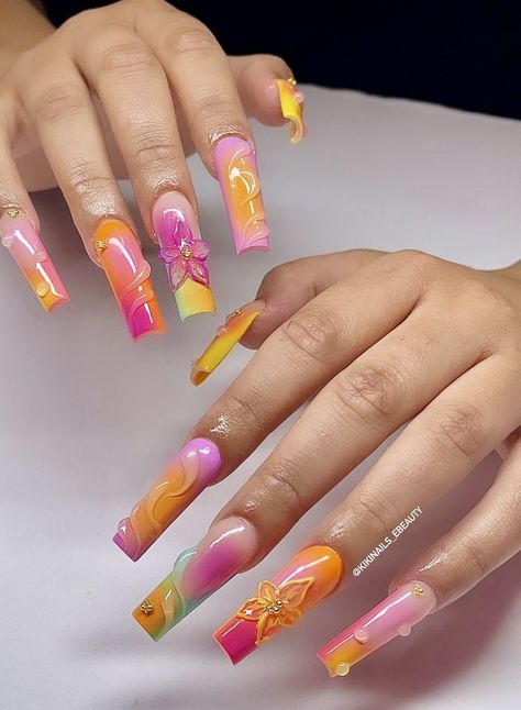 Diy Acrylic Nails, Nail Art Gel, Spring Nail Designs, Gel Nails Diy, Waste Of Time, Dope Nail Designs, Exotic Nails, Acrylic Nails Coffin Pink, Unique Acrylic Nails