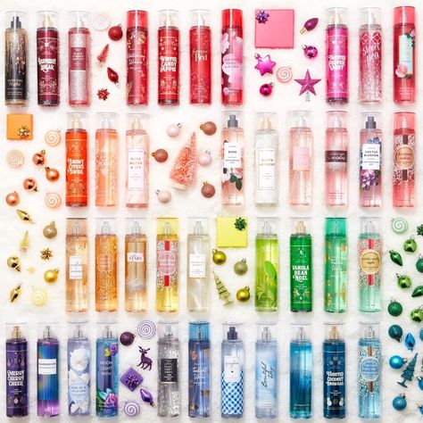 49.3k Likes, 1,152 Comments - Bath & Body Works (@bathandbodyworks) on Instagram: “When you're dreaming of a RAINBOW Christmas 💝❤️🧡💛💚💙💜 Which Fragrance are you 🎁 giving 🎁 and which…” Bath And Body Works Scents, Best Bath And Body Works, Bath And Body Works Mist, Skincare Stuff, Rainbow Beauty, Perfume Names, Bathroom Caddy, Bath Stuff, Bath N Body Works