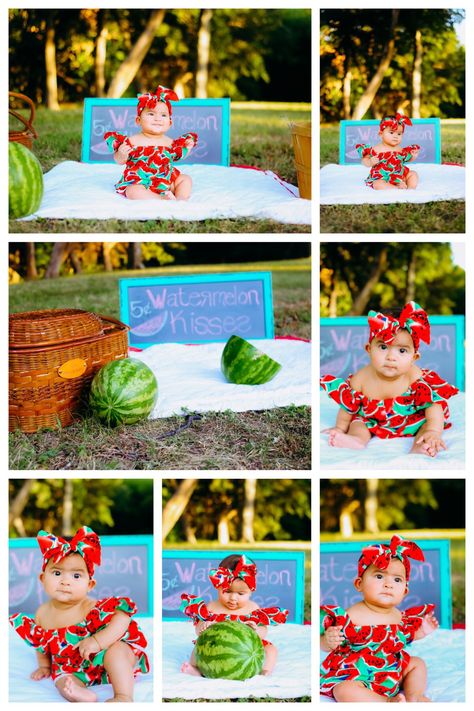 Summer Half Birthday Photoshoot, August Theme Baby Photos, Watermelon Bath Photoshoot, Watermelon Theme Baby Photoshoot, Summer First Birthday Photoshoot, Watermelon Half Birthday, Watermelon Mini Session Ideas, June Milestone Picture Ideas, Summer Milestone Picture Ideas