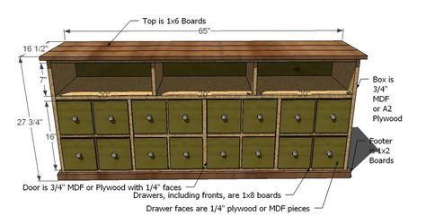 DIY Apothecary Console Apothecary Cabinet Plans, Foyer Furniture, Cabinet Plans, Apothecary Cabinet, Tv Console, Media Console, Diy Wood Projects, Easy Diy Projects, Cubbies