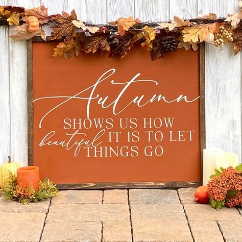 Autumn Signs, Fall Decor Farmhouse, Fall Wood Signs, Fall Pillow Cover, Fall Sign, Fall Thanksgiving Decor, Fall Projects, Fall Halloween Decor, Fall Signs