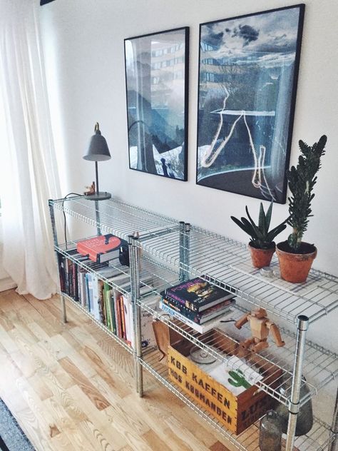 Ikea Omar, Cph Style, Storage Shelving, Condo Decorating, Chrome Silver, Amazon Basics, Studio Apartment Decorating, Apartment Inspiration, Apartment Living Room