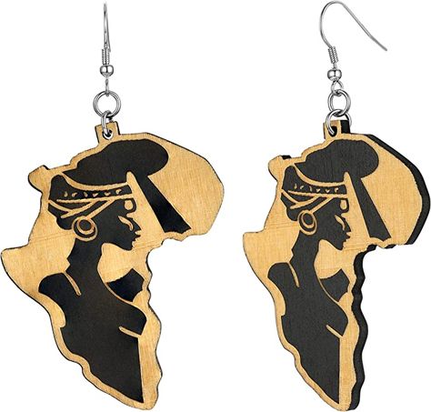 These earrings make you stunning not matter as casual wear, party wear, travel wear college wear or lounge wear...Just show off your charm and personality! Wooden Fashion, Map Earrings, Africa Jewelry, Africa Style, African Map, College Wear, African Accessories, African Earrings, Travel Wear