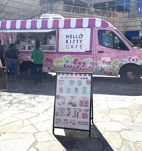 #aesthetic #hellokitty Hello Kitty Cafe Truck, Cafe Truck, Aesthetic Hellokitty, Streamer Dr, Kitty Cafe, Hello Kitty, Kitty, Cafe, Quick Saves