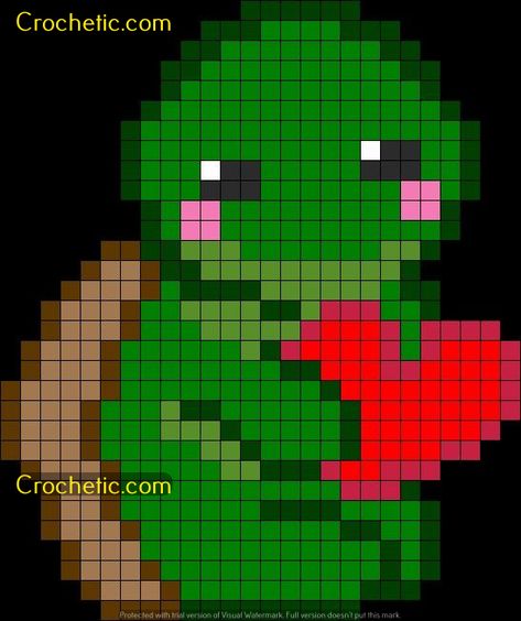 Hallowed Rainbow Weaves: Top Crochet Grid Pattern Turtle Pixel Art, Rave Crafts, Blouse Free Pattern, Perler Bead Mario, Crochet Grid, Grid Patterns, Purple Turtle, Free Pattern Crochet, Easy Pixel Art