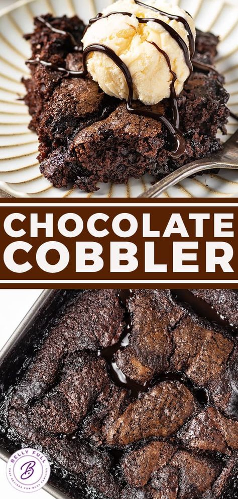 Chocolate Cobbler Recipe, Cobbler Recipes Easy, Chocolate Cobbler, Dinner Then Dessert, Decadent Chocolate Desserts, Easy Chocolate Desserts, Recipes Chocolate, Tasty Chocolate Cake, Cobbler Recipe