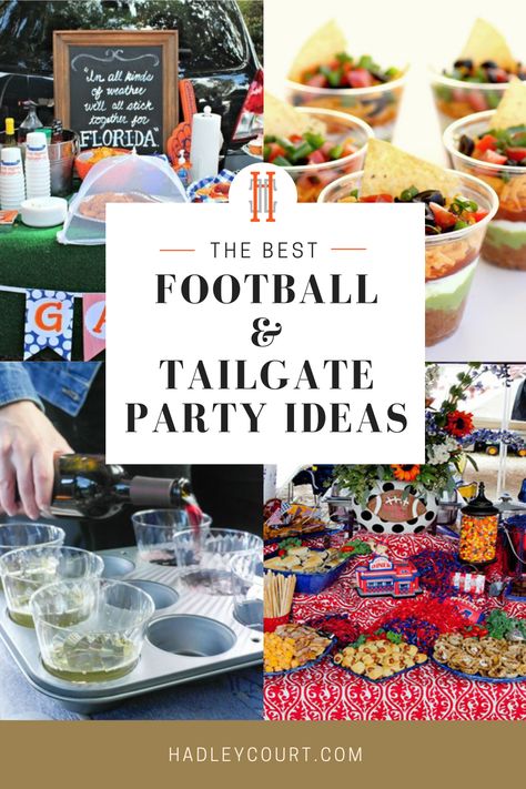 Garage Tailgate Party, Tailgate Party Decorations Ideas, Tailgate Bbq Ideas, How To Tailgate Football, Small Tailgate Ideas, Fall Tailgate Decor, Tailgate Food Display, Tailgate Themes Ideas, Nfl Tailgate Ideas