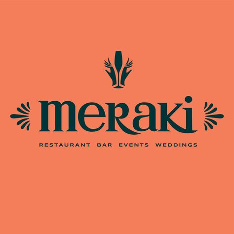 Logo, Branding, Strategy, Squarespace Website Design Meraki is a new restaurant, bar, and event space concept by San Diego’s favorite Italian restaurant group, Buona Forchetta. The branding and strategy goal was to position Meraki as a neighborhood hot spot as well as an upscale wedding venue. Leaning in to the Greek meaning of Meraki, “to put passion and love into everything,” the logo expresses joy, celebration, hospitality, and love. Turkish Restaurant Logo, Mediterranean Restaurant Logo, Greek Restaurant Logo, Greek Restaurant Branding, Restaurant Logo Design Ideas Simple, Mediterranean Logo, Greek Branding, Italian Branding, Hospitality Logo