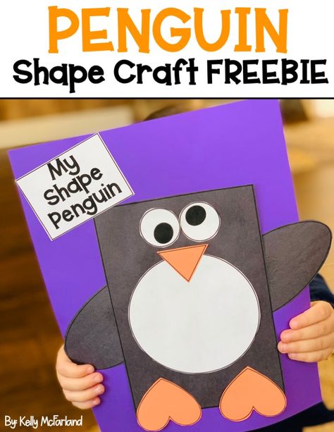 Penguin Kindergarten, Shape Penguin, Penguin Crafts Preschool, Penguin Preschool, Penguin Activities, Winter Crafts Preschool, Winter Activities Preschool, Preschool Art Projects, January Crafts