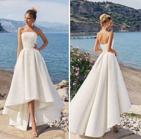 Wedding Reception Outfit, Wedding Dresses High Low, Cheap Gowns, Gaun Fashion, Dress Bride, White Wedding Dress, فستان سهرة, A Line Prom Dresses, Best Wedding Dresses