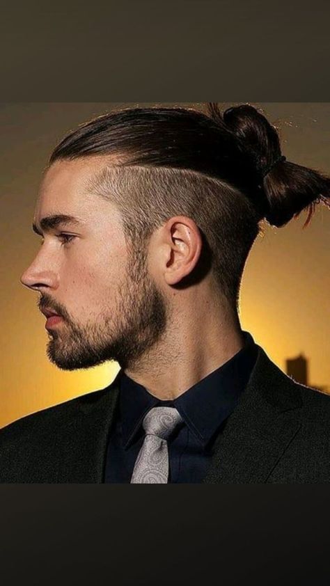 Different & Trendy Undercut Hairstyle Ideas for Men | Every Variation of the Men’s Undercut Hairstyle (Detailed Gallery) Men's Undercut, Mens Long Hair Undercut, Mens Ponytail Hairstyles, Long Hair Undercut, Long Hair Shaved Sides, Curly Fade, Men's Long Hair, Viking Haircut, Long Fade