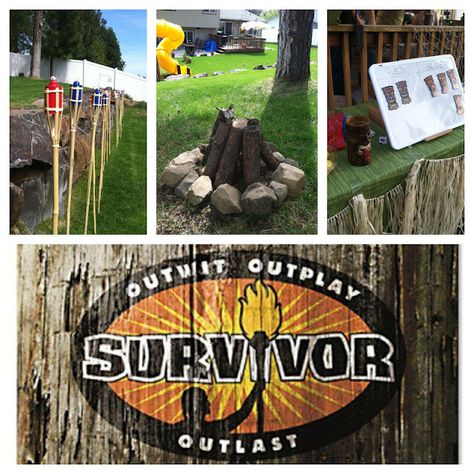 Love is in the Details: Survivor: Birthday Island! Great ideas- human bowling Survivor Theme Party, Survivor Party Games, Survivor Birthday Party, Survivor Party Ideas, Survivor Theme, Survivor Idea, Survivor Challenges, Survivor Games, Survivor Party