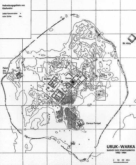 City plan of Uruk, Sumerian capital during Uruk period (4000-3100 BCE). City played an important role in the early urbanization of Sumer, and likely the largest city in the world at its height in early 3rd mill. BCE. Uruk City, Ancient Sumer, Ancient Sumerian, City Plan, The Ancient One, City Layout, Ancient Near East, Ancient Mesopotamia, Ancient Books