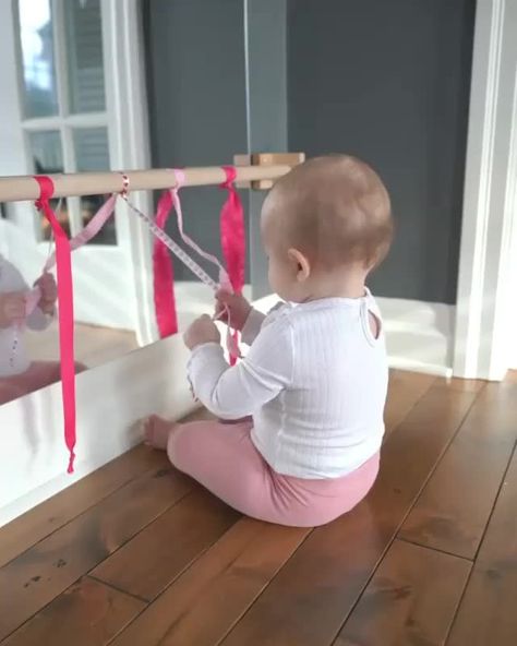 Baby Pull Up Bar, Montessori Pull Up Bar, Ballet Bar, Baby Mirror, Baby Doll Set, Montessori Diy, Baby Montessori, Montessori Baby Toys, Toddler Sensory