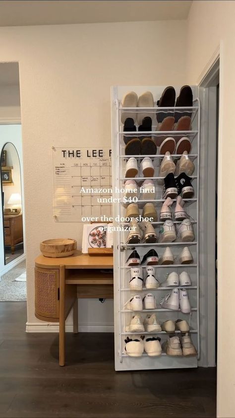 Interior Design Door Shoe Organizer Ideas, Shoe Organizer Ideas, Organizer Ideas, Door Shoe Organizer, Sleek Storage, Apartment Organization, Room Deco, Apartment Decor Inspiration, Home Office Organization