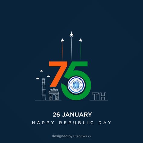 75th-republic-day-design-with-indian-jets-and-monuments-illustration Republic Day 2024 Post, Happy 75th Republic Day, 75th Republic Day India Poster, 75 Republic Day India, 75th Republic Day, 75th Republic Day India, Republic Day Illustration, Republic Day Post, Hanuman Hd