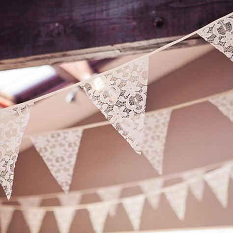 love this.. Decoration Communion, Lace Bunting, Decoration Vitrine, Deco Champetre, Wedding Bunting, Hen Do, Bunting Banner, Hen Party, The Ceiling