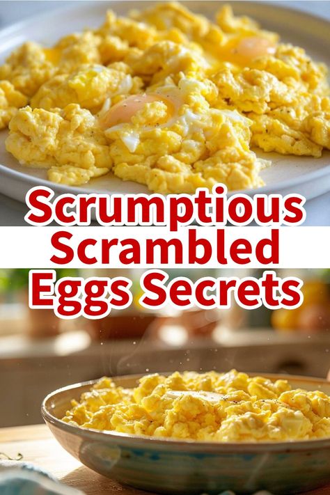 Quick & Easy Fluffy Scrambled Eggs Recipe - Perfect Breakfast! Scrambled Eggs With Parmesan Cheese, Fluffy Scrambled Eggs The Secret, Crockpot Scrambled Eggs, Eggs In Crockpot, Scrambled Egg Recipes, Perfect Scrambled Eggs, Best Scrambled Eggs, Easy Baked Chicken Breast, Brunch At Home