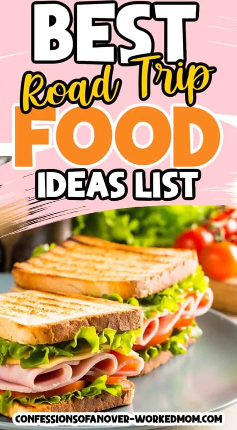 Road Trip Cooler Packing, Snacks For The Road Trips, Food For Road Trips With Kids, Healthy Snacks For The Road, Road Food Ideas, Traveling Lunch Ideas Road Trips, Road Trip Picnic Food Ideas, Meals On The Road Travel, Make Ahead Road Trip Meals