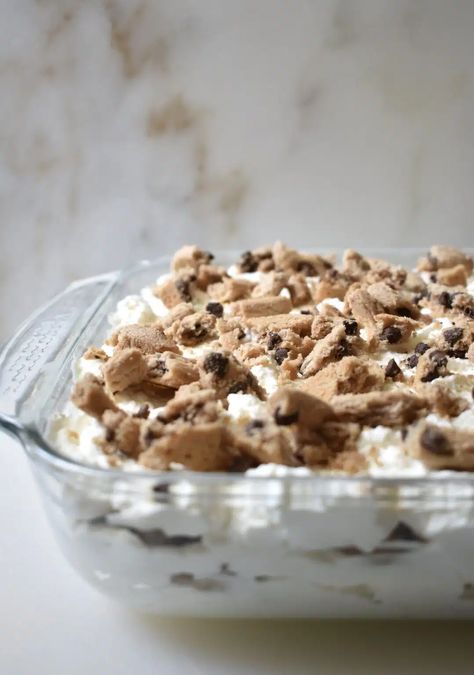 Milk and Cookies Dessert Recipe - Plan to Eat Chips Ahoy Dessert Cool Whip, Cookies And Milk Dessert, Milk And Cookies Dessert, Desserts That Use A Lot Of Milk, Chips Ahoy Dessert, Chocolate Chip Cookie Delight, Cookie Delight, Cheap Desserts, Chocolate Chip Dip