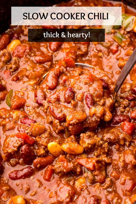 Best Slow Cooker Chili, Easy Chili Recipe Crockpot, Homemade Chili Recipe, Chilli Recipe, Slow Cooker Chili Recipe, Fresh Meal, Chili Beans, Fajitas Recipe, Freezer Meal Planning