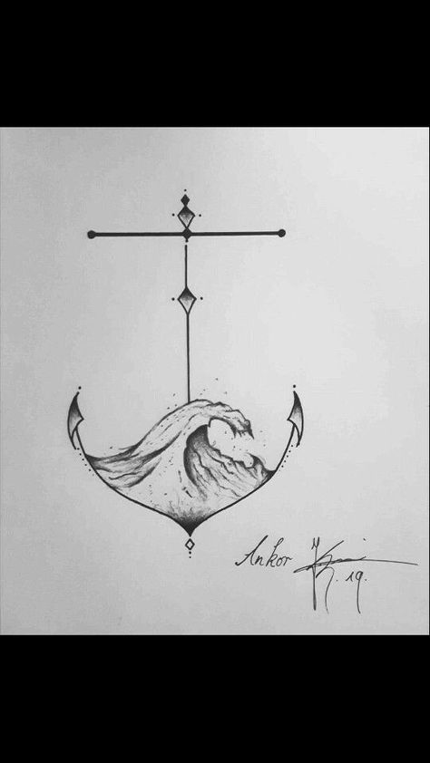 Irish Compass Tattoo, Anchor With Waves Tattoo, Anchor Wave Tattoo, Small Nautical Tattoo, Nautical Tattoo Ideas, Zee Tattoo, Anchor Tattoo Ideas, Feminine Anchor Tattoo, Nautical Tattoos