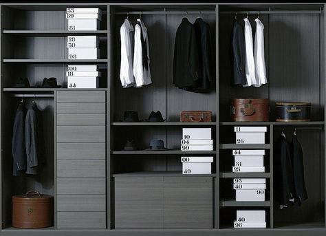 10 Easy Pieces: Modular Closet Systems, High to Low Walk In Wardrobe Design, Modular Closets, Dressing Room Closet, Wardrobe Systems, Modular Wardrobes, Walking Closet, Piero Lissoni, Men Closet, Wooden Wardrobe