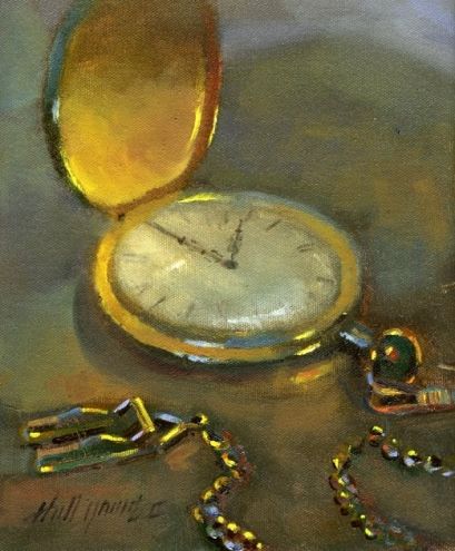 Pocket Watch Painting, Pocket Watch Art, Time Artwork, Painting Composition, Mini Boxes, Composition Techniques, Heart Vase, Painting Video, Sketching Techniques