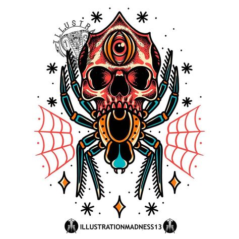 Spider Skull, Skull T Shirt, Skull Tshirt, Vintage Illustration, Fashion Art, V Neck T Shirt, Graphic T Shirt, Graphic Tshirt, Tshirt Designs