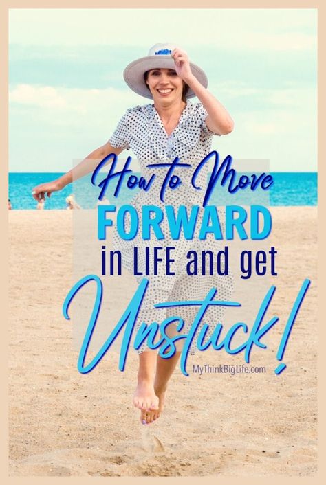 You can move forward in life when you feel stuck. Here are seven tips you can do now to get unstuck and get your life back on track. #get unstuck #move forward #tips to get unstuck Life Back On Track, Get Unstuck, How To Move Forward, Feel Stuck, Ways To Be Happier, Mental Energy, Finding Happiness, Get Your Life, Think Big