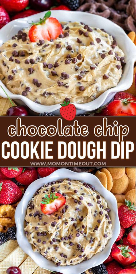 Dip Recipes For Pretzels, Fruit And Cookie Dip, Dip Recipes Dessert, Cookie Dough Dip Recipe, Chocolate Chip Cookie Dough Dip, Easy Cookie Dough, Easy Dessert Dips, Chocolate Chip Dip, Dessert Dip Recipes