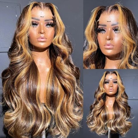 Just found this amazing item on AliExpress. Check it out! $219.20 | Honey Blonde Body Wave Lace Front Wig Highlight 13x6 HD Lace Frontal Wig Human Hair Wear Go Glueless 6x4 HD Lace Closure Wig Curly Highlights, Highlight Wig, Blonde Highlight, Long Human Hair Wigs, Human Hair Wigs Blonde, Honey Blonde Highlights, Thick Base, Invisible Lace, Hd Lace Frontal