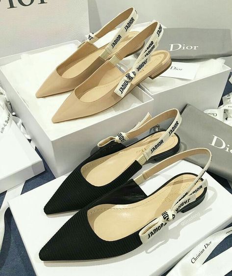 Jadior Slingback, Granny Shoes, Always Late, Stunning Shoes, Slingback Flats, Fancy Shoes, Slingback Shoes, Black And Beige, Aesthetic Shoes