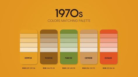 Color Palette Hex Codes, Retro Color Palette, 70s Home Decor, Table Color, Hex Codes, Green Colour Palette, 1970s Fashion, Hex Colors, Color Swatch