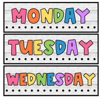 Weekly Drawer Labels EDITABLE by Smiling through Second Grade | TpT Days Of The Week Class Decoration, Second Grade Classroom Posters, English Classroom Decoration, Days Of The Week Chart Classroom Decor, Daily 5 Second Grade, Days Of The Week, Second Grade Calendar Wall, Days Of The Week Display, Kids Learning Numbers