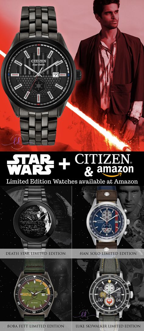 OMG! Look at this! Get your Limited Edition Star Wars Citizen Watches on Amazon! #affiliate #starwars #citizen #watches #giftideas #TheRiseOfSkywalker Citizen Watches, Eco Drive Watches, Citizen Watch, Citizen Eco, Limited Edition Watches, Hans Solo, Disney Holiday, Disney Diy, Star Citizen