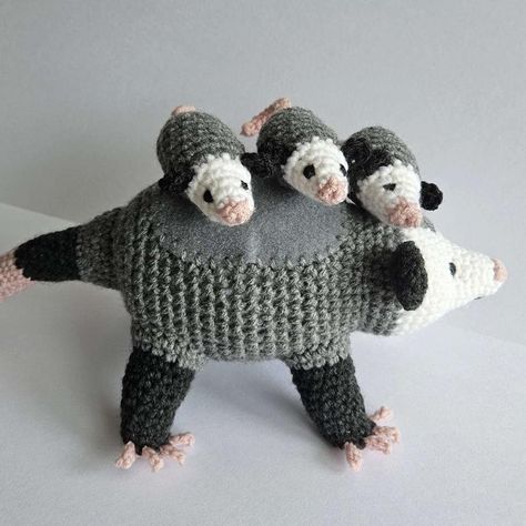 Free Crochet Patterns — Nichet Crochet - Crochet Opossums Possum Plush Pattern, Furby Crochet Pattern Free, Crochet Opposum Pattern Free, Crochet Opossum Free Pattern, Possum Crochet Pattern Free, Opossum Crochet Pattern Free, Crochet Possum Free Pattern, Crochet Worm On A String, Possum Crochet Pattern