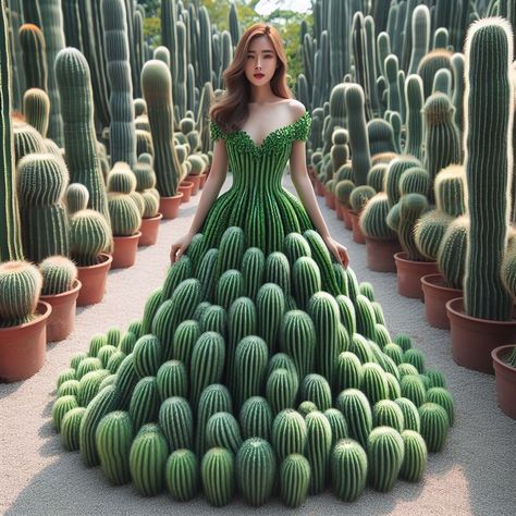 Plant Fashion, Cactus Dress, Dubai Garden, Beautiful Summer Wallpaper, Vegetable Design, Fruit Decor, Allah Photo, Best Pose For Photoshoot, Food Clothes