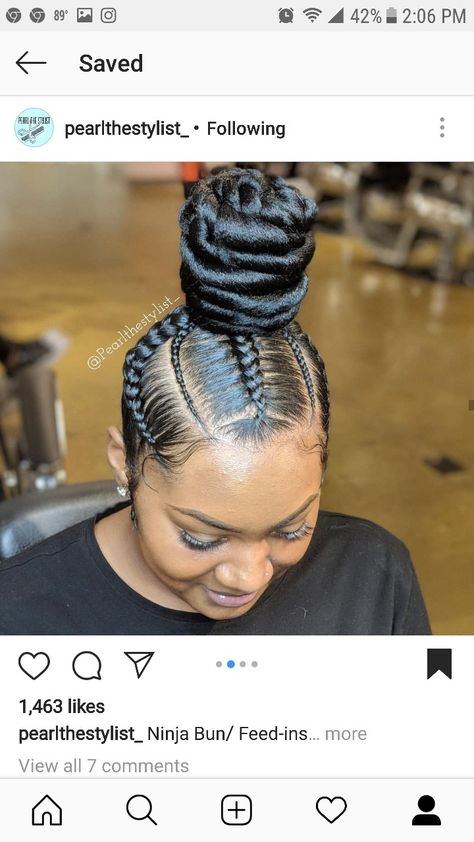 Top Knot Braid Bun, Braided Top Bun, Updo Cornrows, Ninja Bun, Protective Style Braids, Style Braids, Fishtail Hairstyles, Cornrow Ponytail, Feed In Braids