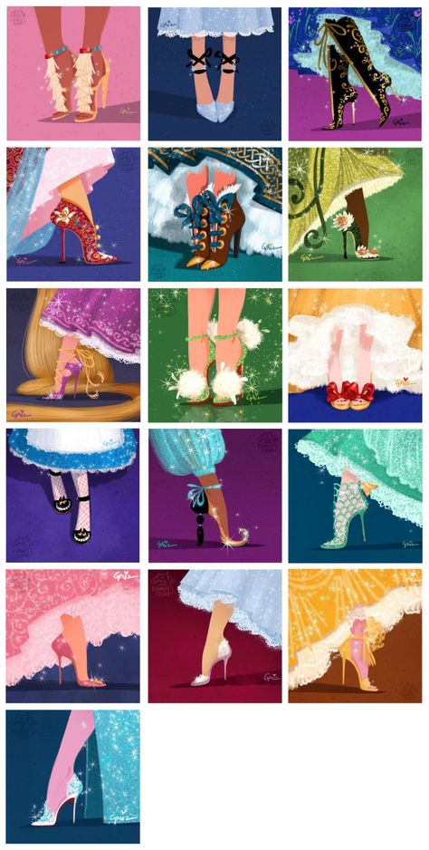 inspired-shoes-2 Disney Princess Shoes, Disney Princess Facts, Alternative Disney Princesses, Disney Princess Outfits, Disney Princess Artwork, Disney Princess Fan Art, Disney Princess Fashion, Cute Disney Drawings, Cinderella Disney