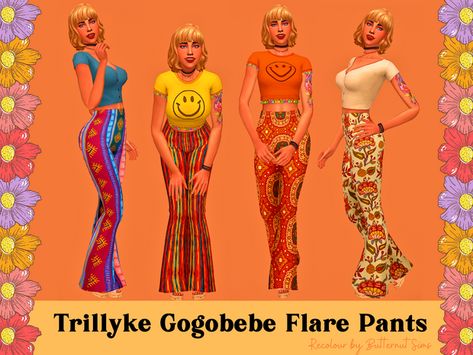 TRILLYKE GOGOBEBE FLARE PANTS RECOLOUR | faded-springs on Patreon Los Sims 4 Mods, Sims 4 Decades Challenge, Cc Shopping, Mom Clothes, Cc Clothes, The Sims 4 Packs, Sims 4 Mm Cc, Sims 4 Cc Folder, Sims Ideas