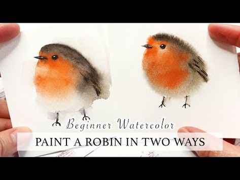 Watercolor Birds Tutorial, Beginning Watercolor, Bird Watercolor Art, Beginner Watercolor, Watercolour Bird, Learn Watercolor Painting, Bird Watercolor Paintings, Watercolor Birds, Art Tutorials Watercolor