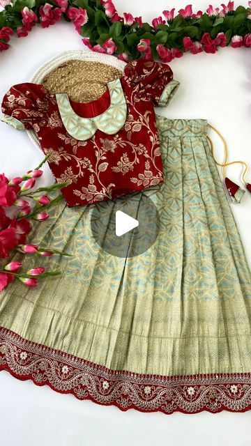 Priyanka Naidu on Instagram: "Hit Design Pattu paavadai and sattai dress🔖 

Lehenga -  Heavy pure Viscose georgette  silk with weaving border lehenga with cutwork embroidery lace and unique tassels

Inner - cotton material 

Blouse - stylish design with viscose Georgette silk blouse

*Refer size chart for size accuracy*📝

#kidswear #kidsfashion #kids #fashion #kidsstyle #kidsclothes #kidsofinstagram #fashionkids #kidsclothing #babyfashion #baby #kidsmodel #babygirl #instakids #onlineshopping #childrenswear #babyclothes #babywear #kidstyle #kidsootd #ootd #bajuanak #babyboy #style #love #handmade #stylishkids #trendykids #toddlerfashion #instafashion" Baby Lehenga Designs, Baby Blouse Designs, Pattu Langa Blouse Designs For Kids, Kids Langa Blouse Designs, Kids Lehenga Blouse Designs, Lehenga Designs For Kids, Pattu Lehenga For Kids, Lehenga Models, Kids Lehenga Designs