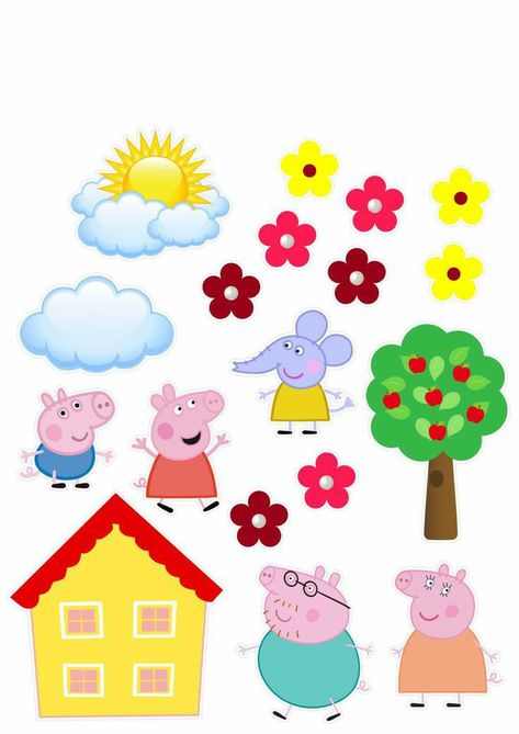 Pepa Pig Cake Topper Printable, Peppa Pig Cake Topper Printable, Peppa Pig Images, Peppa Pig Birthday Party Decorations, Peppa Pig Cake Topper, Easter Arrangement, Peppa Pig Cake, Peppa Pig Birthday Party, Pepa Pig