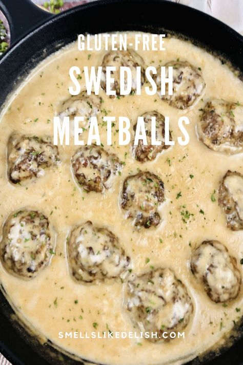 Gluten Free Swedish Meatballs, Creamy Swedish Meatballs, Beef And Pork Meatballs, Classic Savory, Meatball Recipes Crockpot, Gluten Free Meatballs, Meatballs And Gravy, Pantry Recipes, Beef And Pork