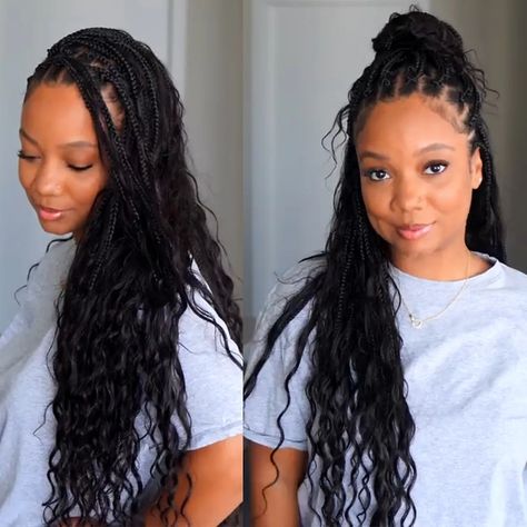 Crochet Box Braids Crochet Boho Braids, Mermaid Braids, Cheap Lace Front Wigs, Human Hair Pieces, Crochet Box Braids, Mermaid Braid, Crochet Braid Styles, Crochet Mermaid, Braids With Extensions