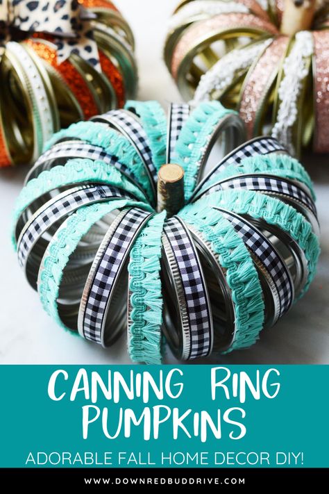 Pumpkin Made From Canning Jar Rings, Canning Ring Pumpkin Diy, Canning Rings Crafts, Crafts Using Canning Rings, Canning Jar Ring Crafts, Fall Craft Fair Ideas To Sell, Canning Ring Crafts, Canning Ring Pumpkin, Mason Jar Lids Crafts