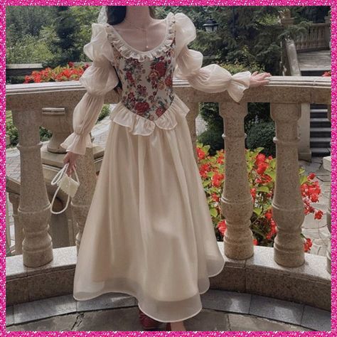 [AffiliateLink] 19 Trendiest Vintage Floral Dress Outfit Recommendations You Will Love This Summer #vintagefloraldressoutfit Elegant Luxury Victorian Dress With Ruffles, Cottage Princess Dresses, Princess Core Dress Pattern, Cottahe Core Dresses, Cattage Core Dress, Luxury Elegant Victorian Dress With Ruffles, Rufeld Sleve Cottage Core Dress, Luxury Romantic Victorian Dress For Spring, Luxury Victorian Dress With Ruffles